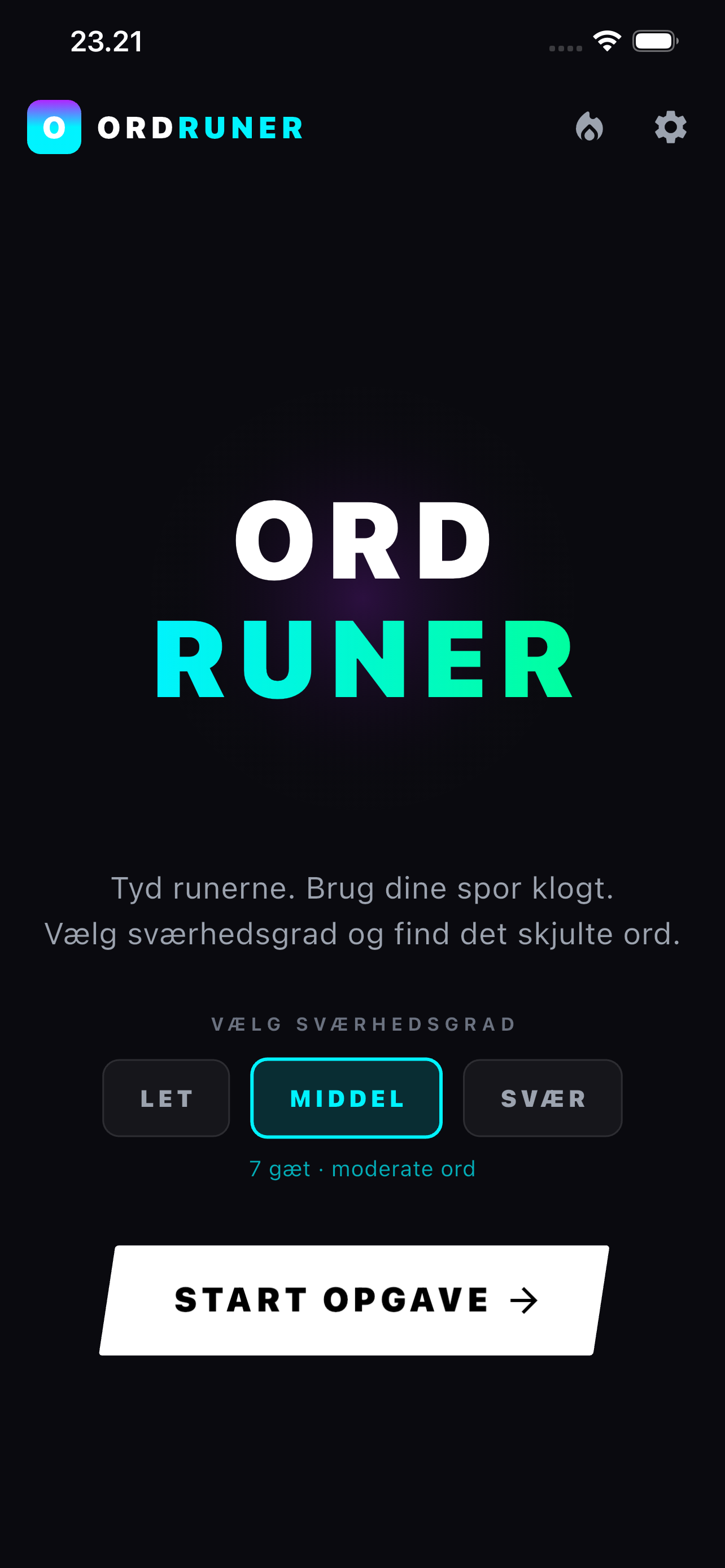Ordruner game icon screen